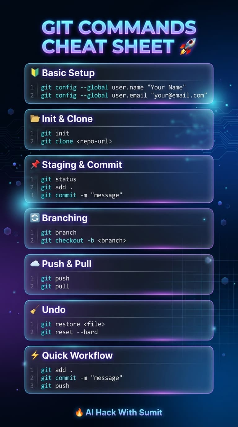 Git Commands Cheat Sheet